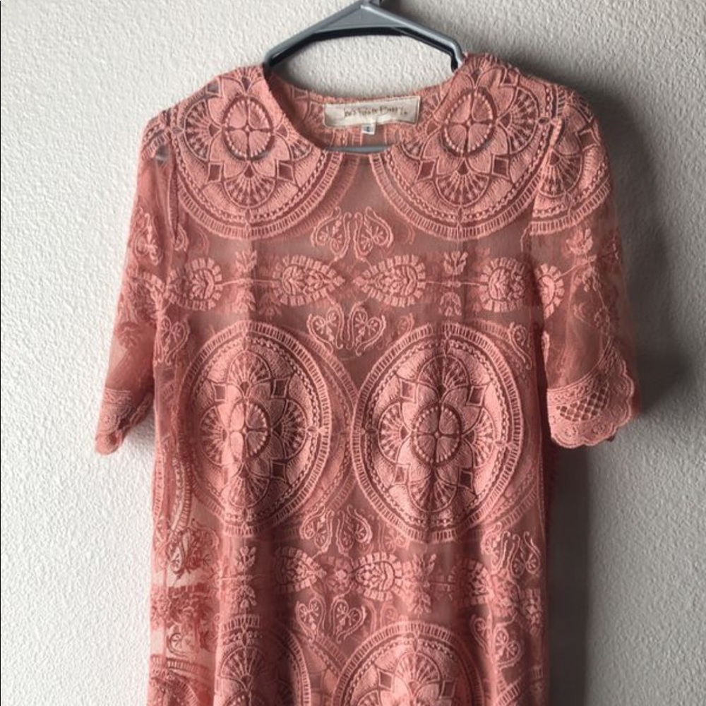 Blush lace dress